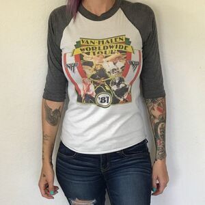 Vintage Orig 1981 Van Halen Jersey T Shirt Small